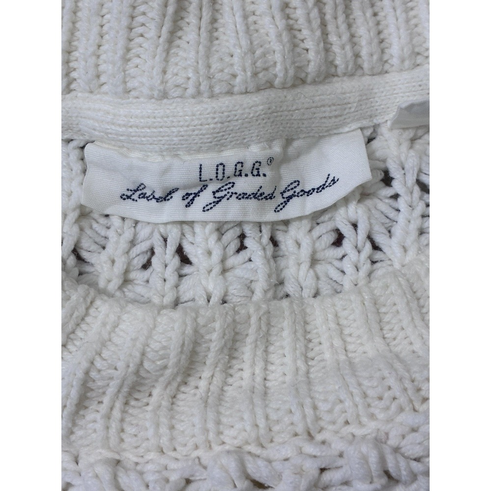 Fisherman Cable Knit Crewneck Cropped Women's Chunky Knit Sweater Size Small - Picture 2 of 7